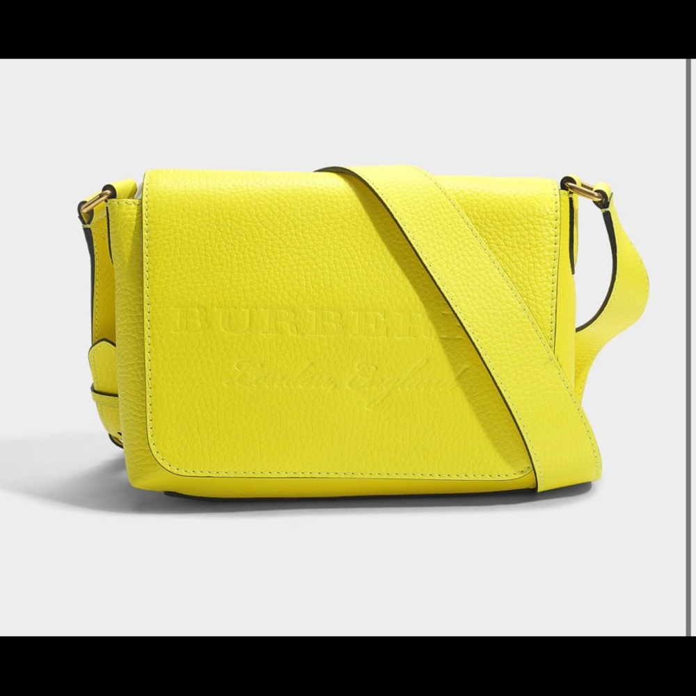 Burberry Vibrant Yellow Leather Crossbody Bag
